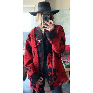 Handmade Pendleton Southwestern Print Eagle Aztec Pattern Robe Jacket